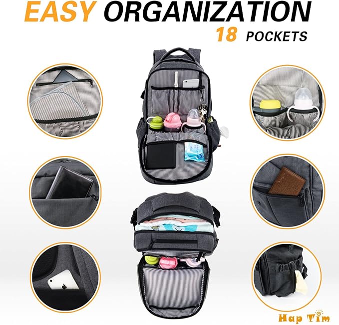 Hap Tim Multifunctional Large Baby Diaper Bag Backpack With Changing Pad NEW