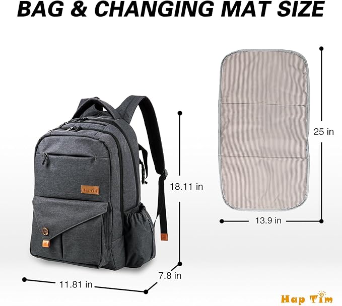 Hap Tim Multifunctional Large Baby Diaper Bag Backpack With Changing Pad NEW