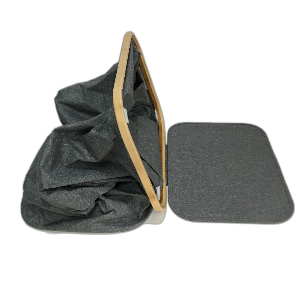 Laundry Hamper Basket Bin With Lid Freestanding Collapsible Removeable Inner Bag