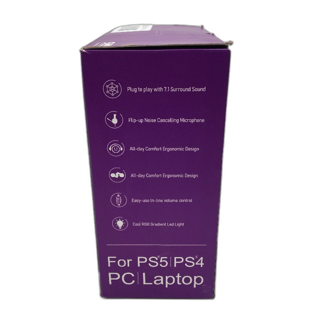 EKSA E1000 7.1 Surround Sound RGB Light USB Gaming Headset Built in Mic NEW