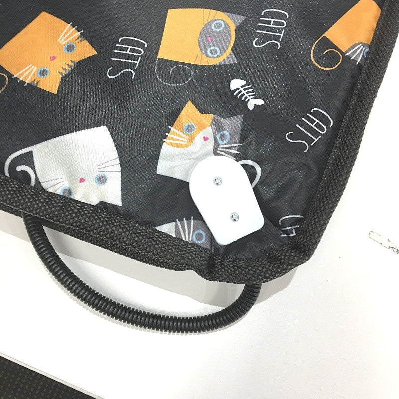 Cat Pattern Black Pet Electric Square Heating Pad 58x40cm DEMO