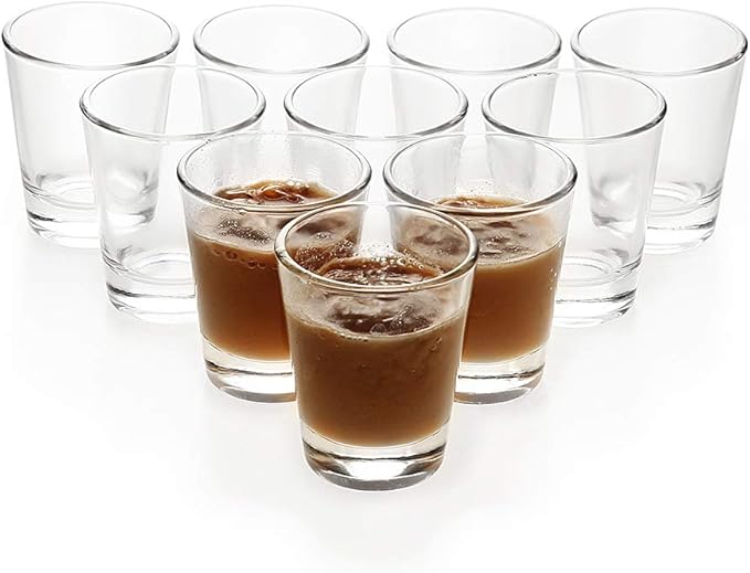 10 Pack 1.5oz Crystal Clear Shot Glasses with Heavy Base NEW