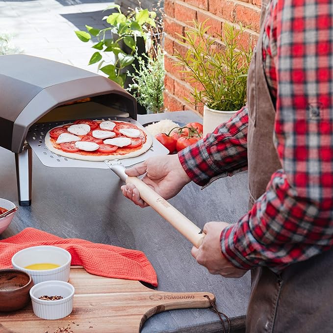 Chef Pomodoro 12x14 In Perforated Aluminum Pizza Peel with Detachable Handle NEW