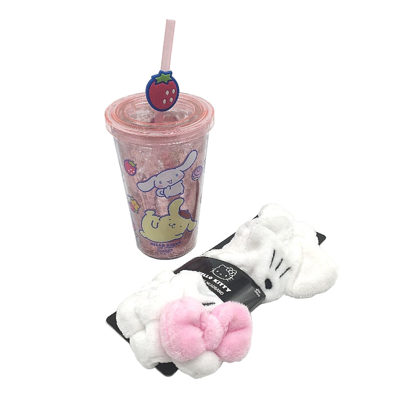 Sanrio Hello Kitty and Friends Travel Cup and Beauty Headband Bundle NEW