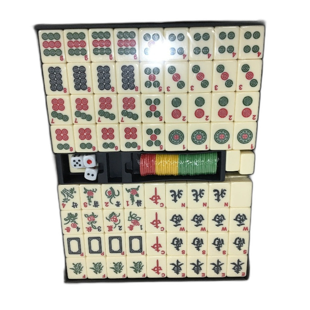 144 Pieces Chinese Mahjong Set 36mm Tile Game Set With Case