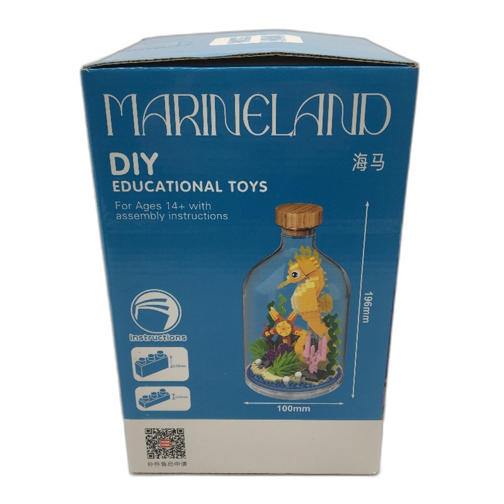 WiseHawk Miniature Seahorse Lego Blocks Figurine With Clear Display Jar