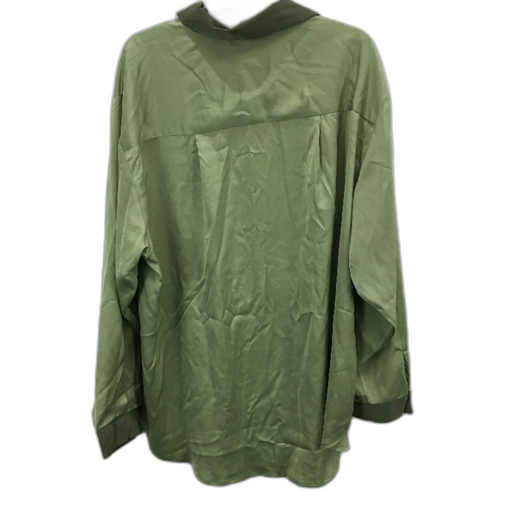 Alice In The Eve Juniper Silky Green Long Sleeve Button Up Dress Shirt Mens Sz M