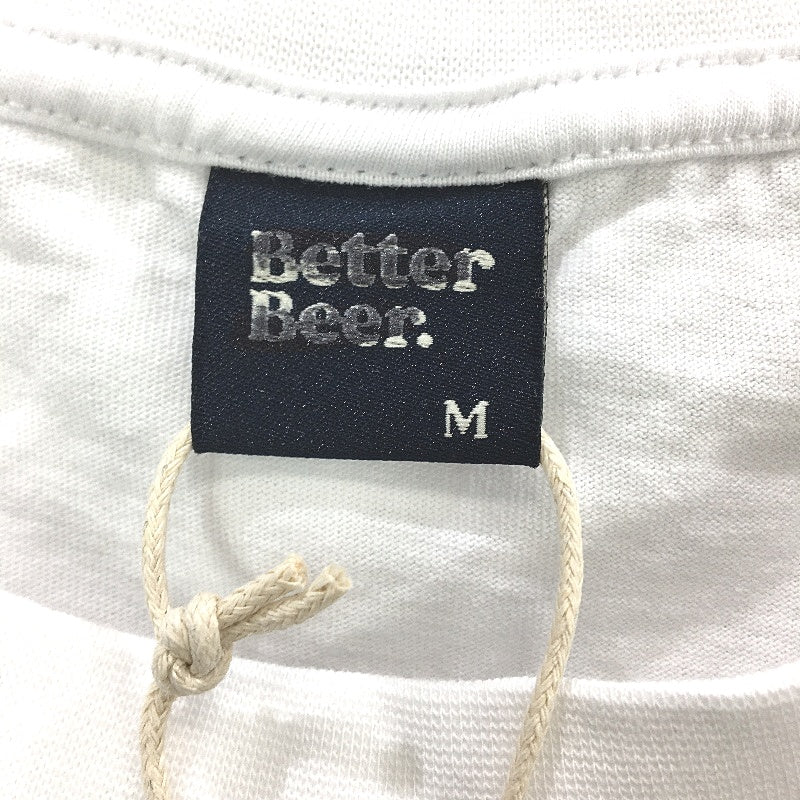 Better Beer White Oasis Print Logo Casual T-Shirt Mens Size Medium