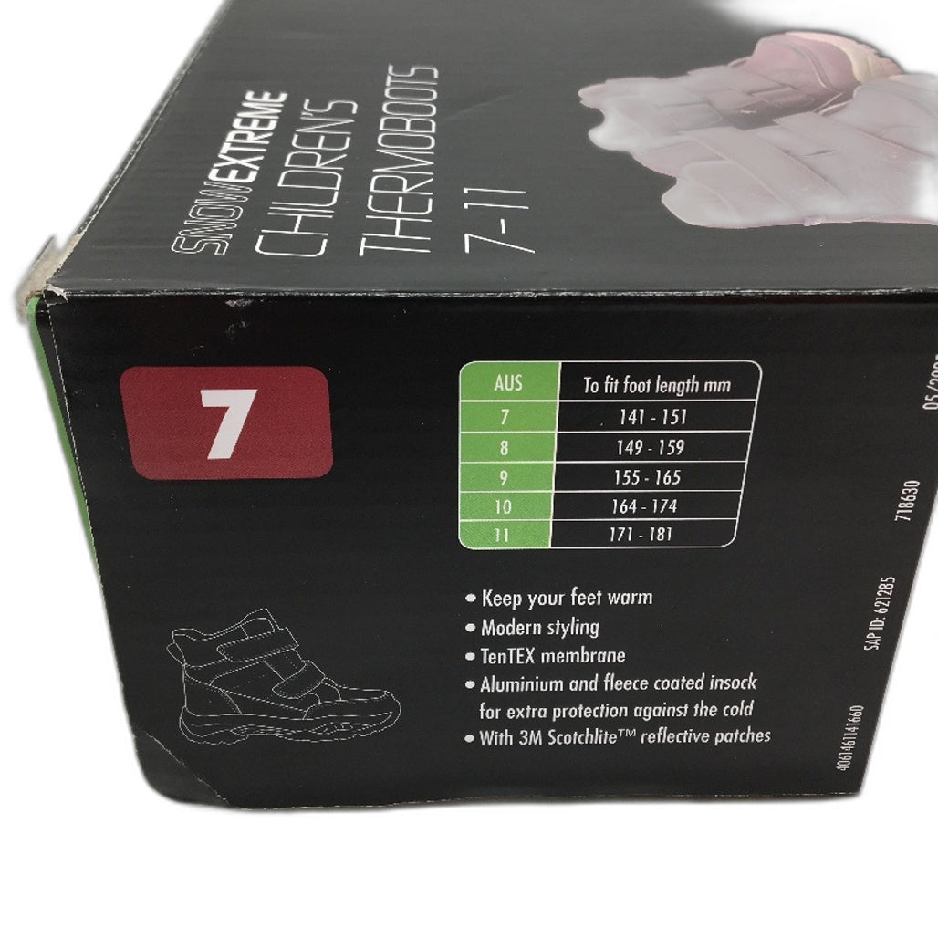 Crane Snow Extreme Thermoboots Aluminium & Fleece Lined Pink Kids Size 7 NEW