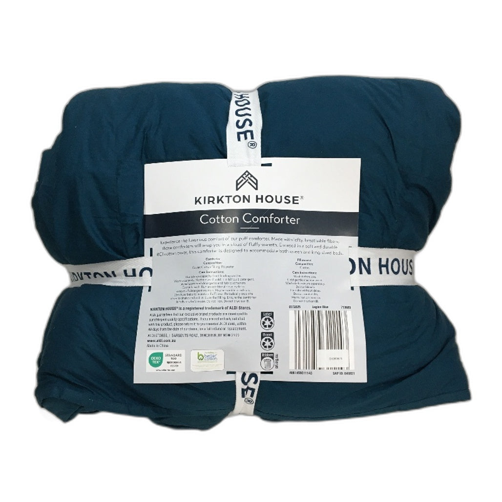 Kirkton House Teal Cotton Coverlet Set Queen/King Size Inc 2 Pilowcases NEW