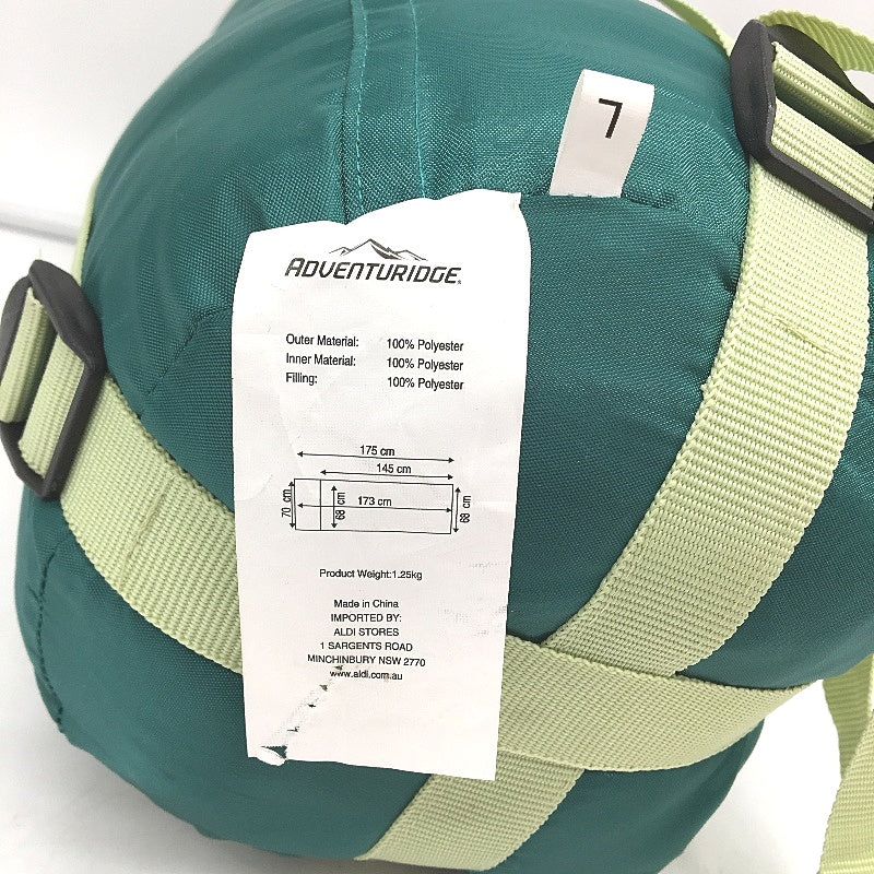 Adventuridge Childrens Envelope Camping Sleeping Bag Green -Left 175cm NEW