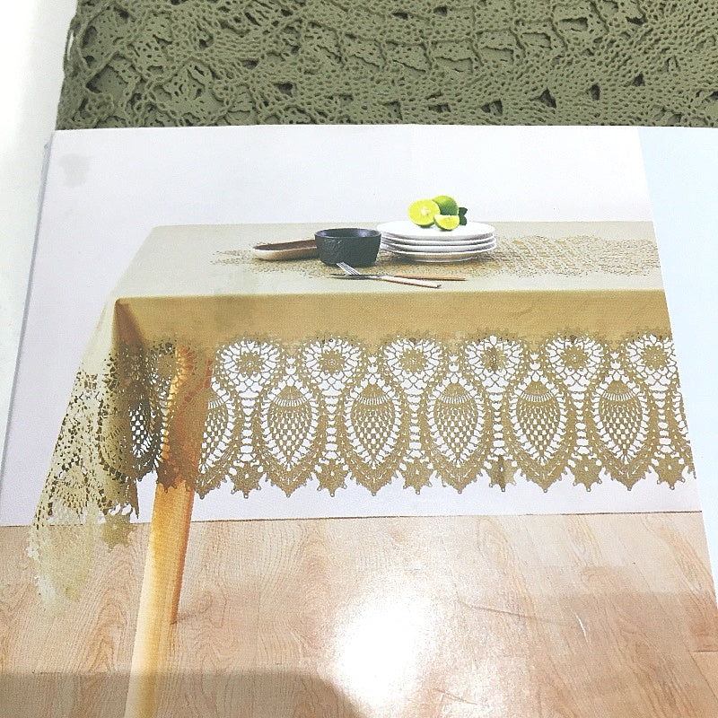 Kirkton House Olive Green Filagree Edge PVC Water Resistant SQ Table Cloth NEW