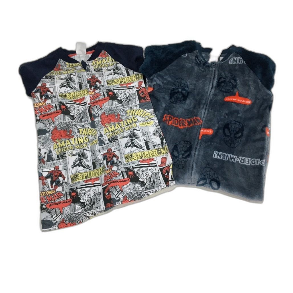 Marvel Spider-Man 2 Pack Fleece & Cotton One Piece Suits Kids Size 4 NEW