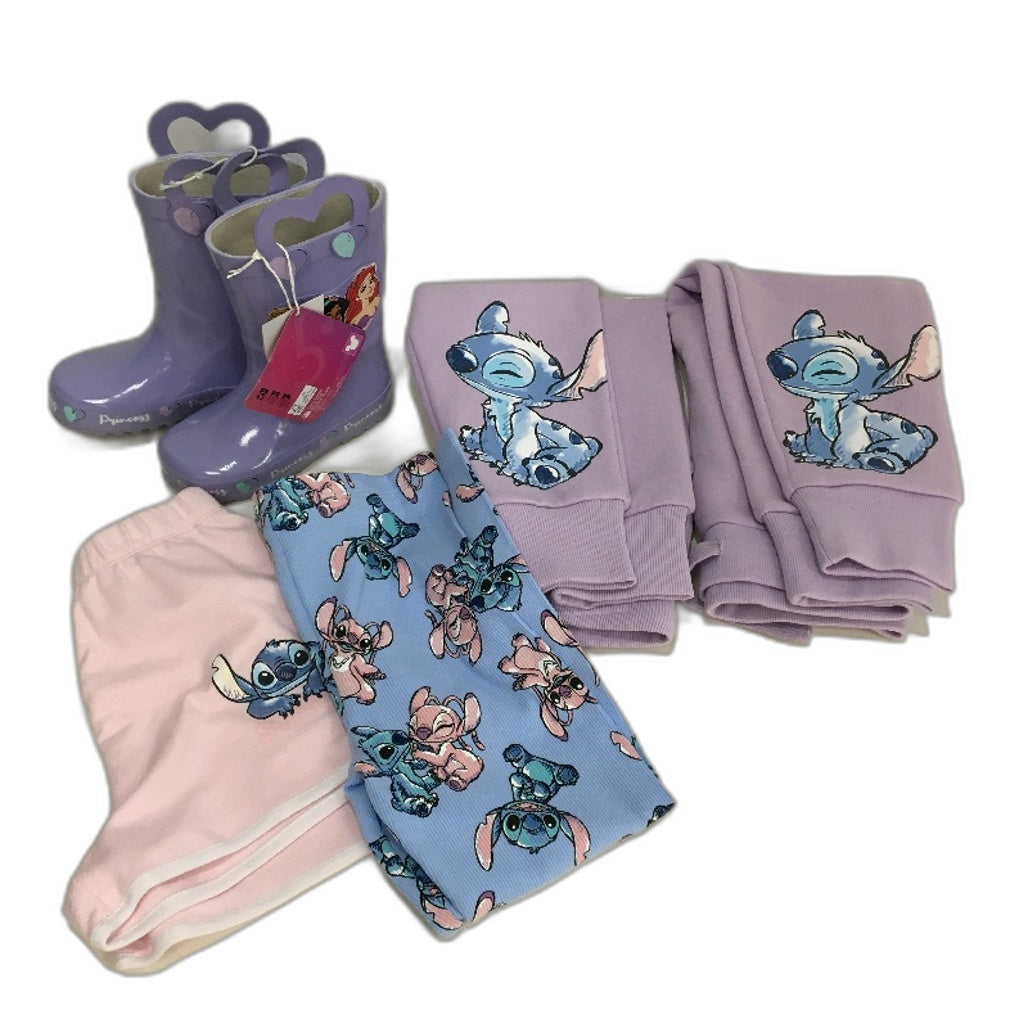 Disney Lilo & Stitch 4Pce Clothing Size 4 & Princess Gumboot Sz 7 Pack Girls NEW