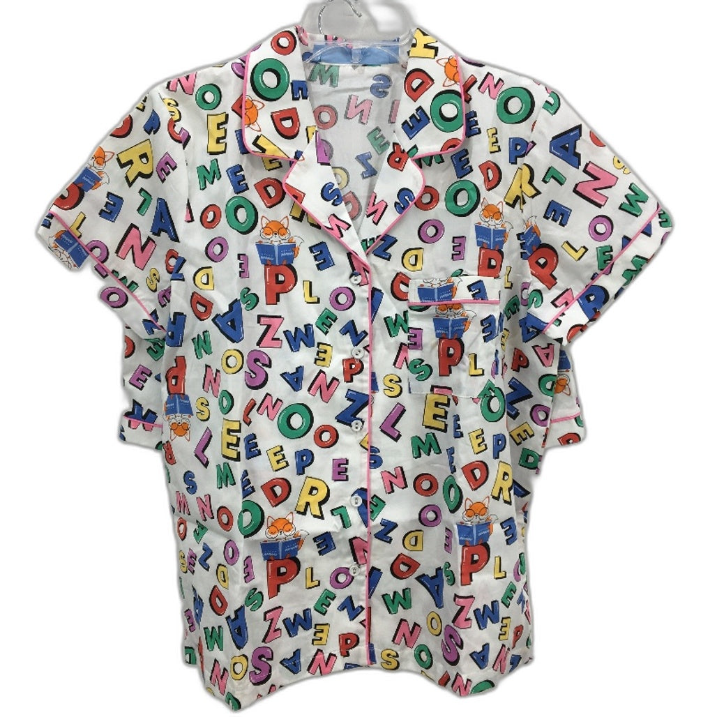 Pyjama Foundation x Myer Alphabet Cotton Shortie PJ Set Ladies Size S NEW