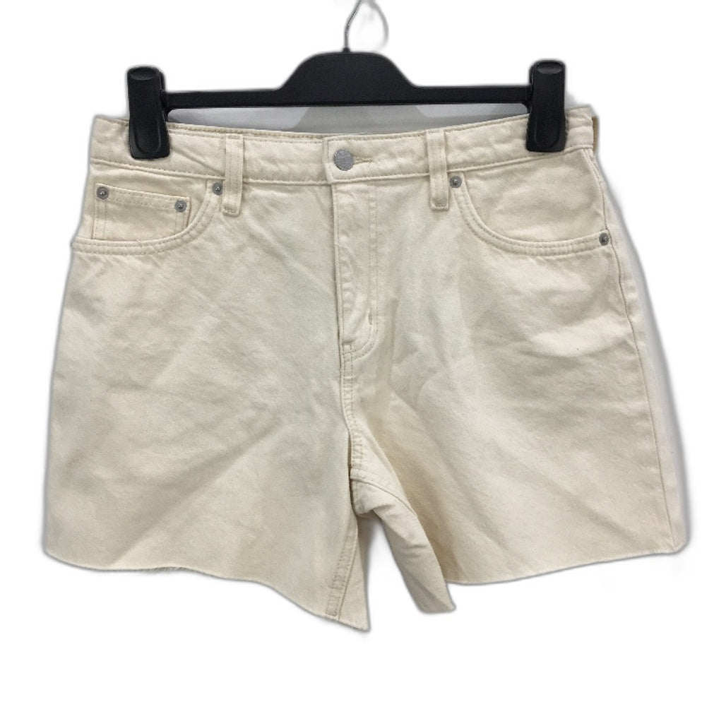Riders By Lee Bright Ecru Mid Straight 90s Vintage Style Denim Shorts Sze 10 NEW