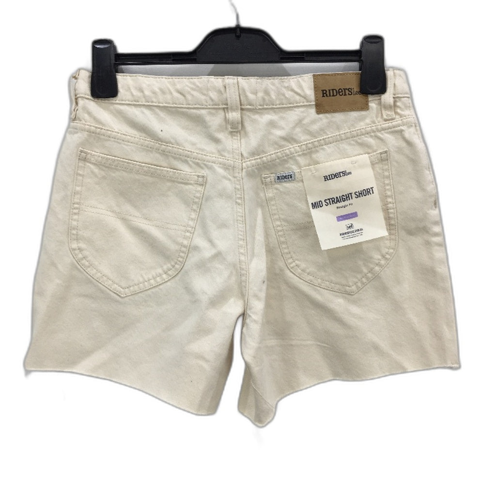 Riders By Lee Bright Ecru Mid Straight 90s Vintage Style Denim Shorts Sze 10 NEW