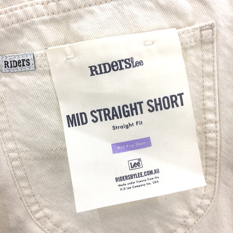 Riders By Lee Bright Ecru Mid Straight 90s Vintage Style Denim Shorts Sze 10 NEW