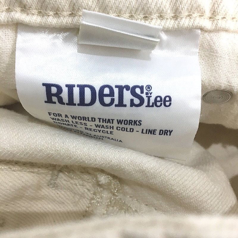 Riders By Lee Bright Ecru Mid Straight 90s Vintage Style Denim Shorts Sze 10 NEW