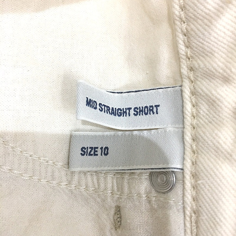 Riders By Lee Bright Ecru Mid Straight 90s Vintage Style Denim Shorts Sze 10 NEW