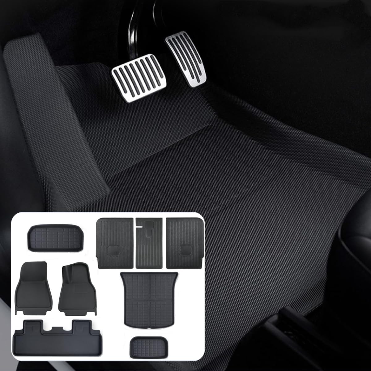 9 Piece Car Floor and Cargo Liner Mat Set Tesla Model Y 5 Seater 2020-2024 NEW