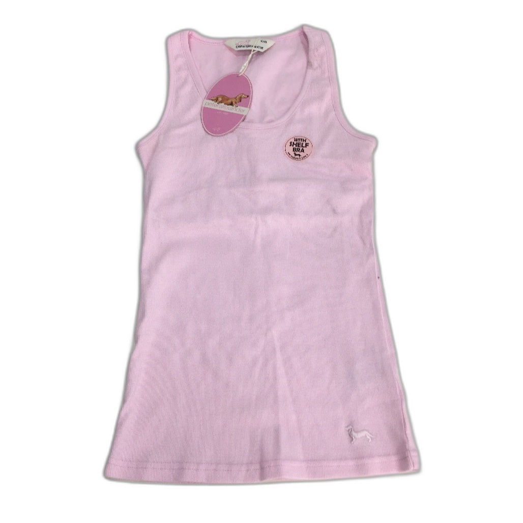 Peter Alexander Classic Pink Ribbed Tank with Shelf Bra Ladies Size XXS NEW