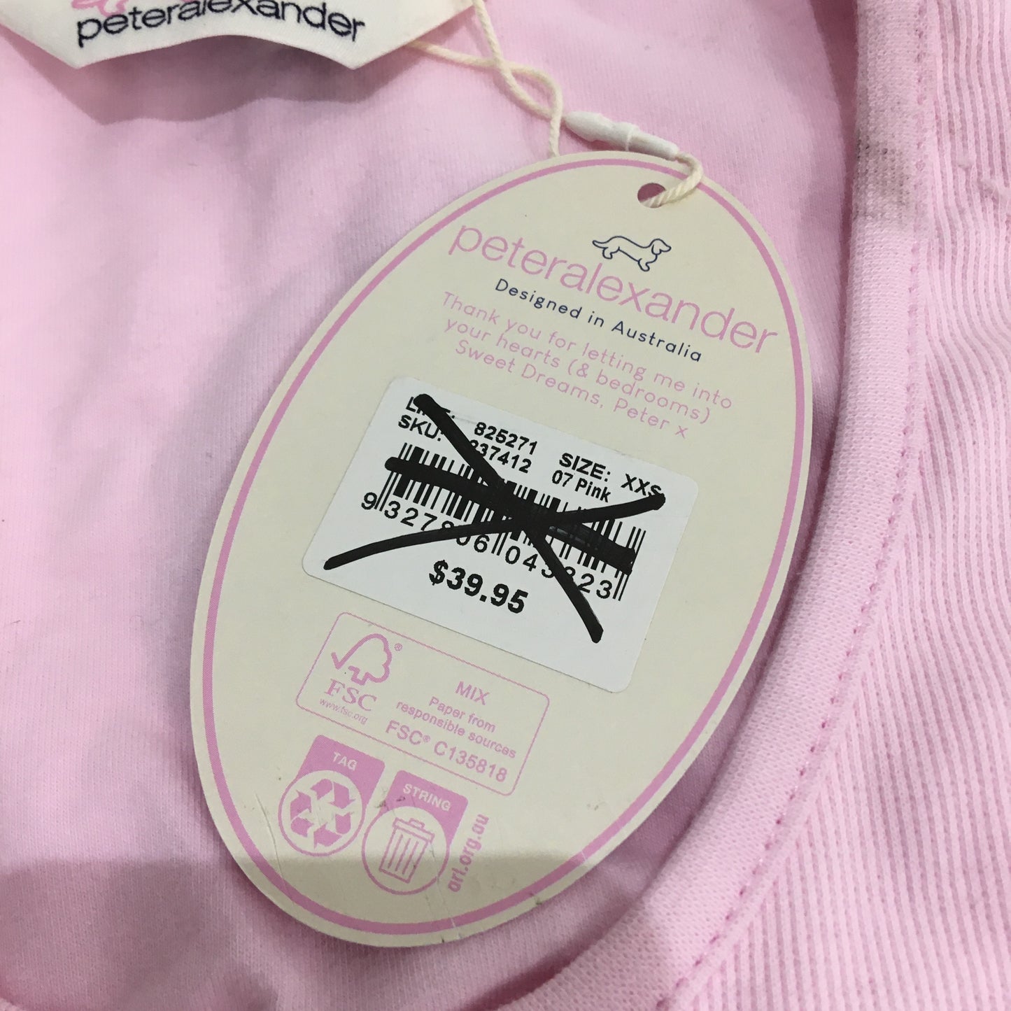 Peter Alexander Classic Pink Ribbed Tank with Shelf Bra Ladies Size XXS NEW