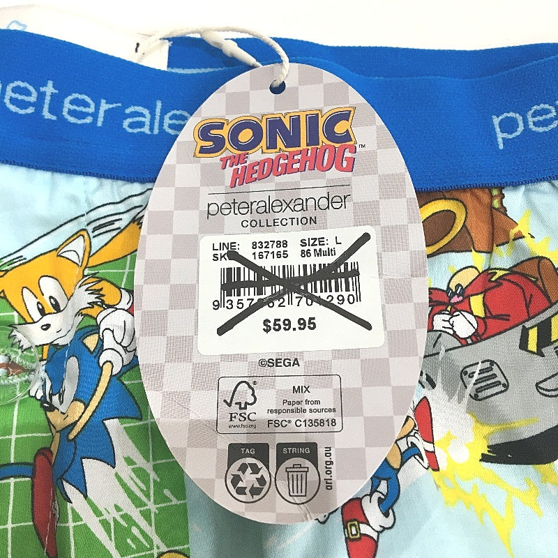 Peter Alexander Sonic the Hedgehog Green Hill Zone Boxers Mens Size Large NEW