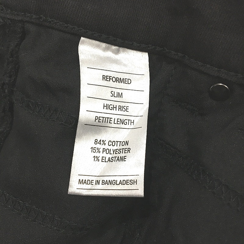 Just Jeans ReFormed Slim High Rise Black Denim Jeans Ladies Sz AU 16 Petite NEW