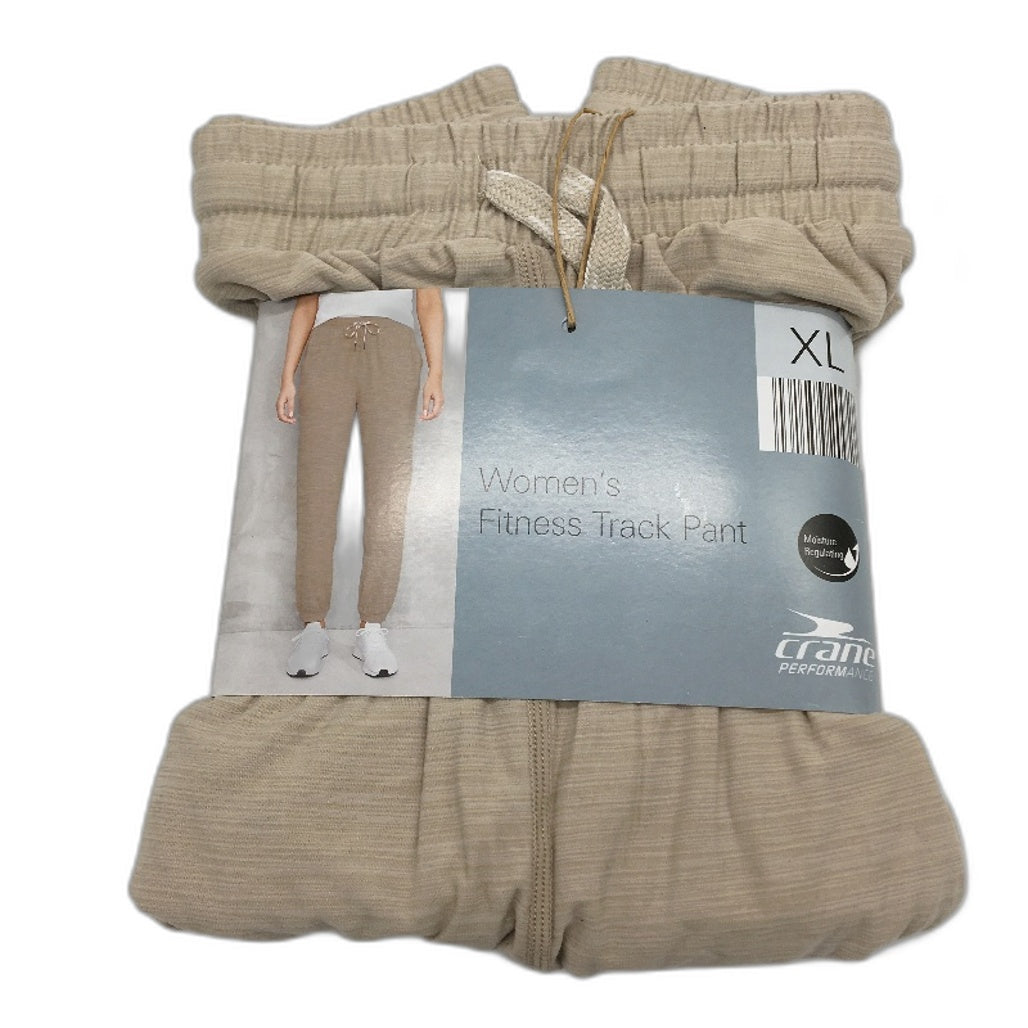Crane Performance Womens Fitness Beige Lightweight Track Pants Size XL NEW