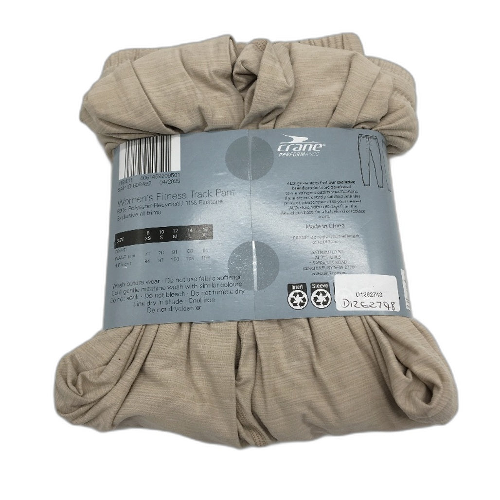 Crane Performance Womens Fitness Beige Lightweight Track Pants Size XL NEW