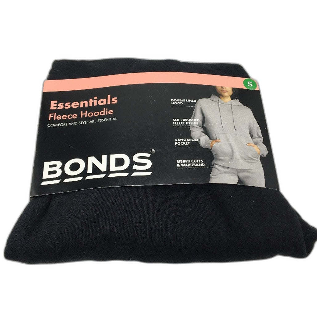 Bonds Originals Aussie Cotton Front Pocket Hoodie Black Ladies Size S NEW