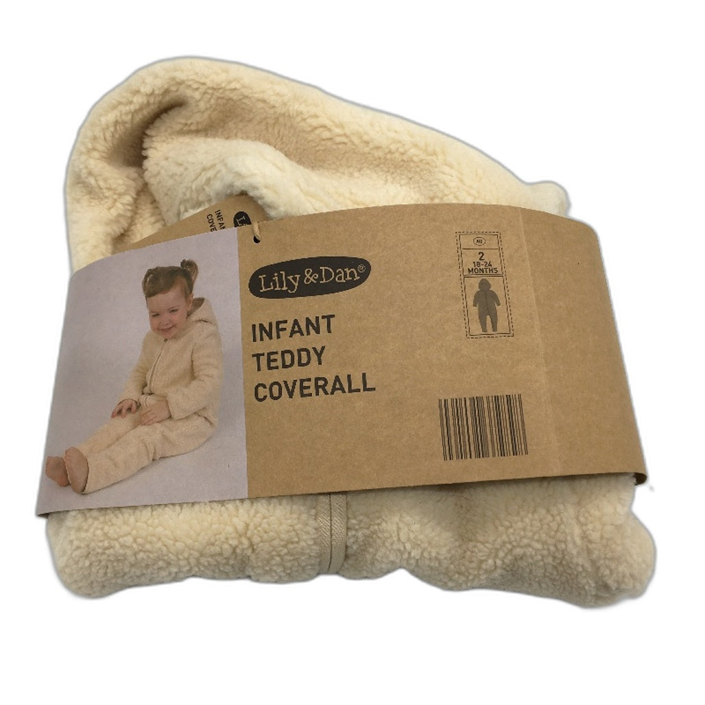 Lily & Dan Tan Infant Teddy Coverall One Piece Suit Babies Sze 2 18-24 Month NEW