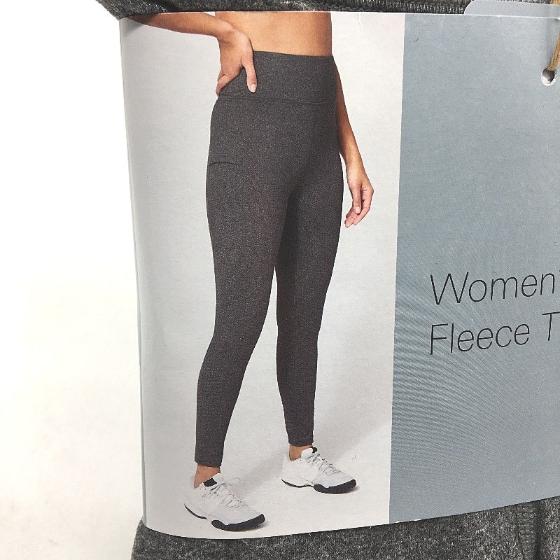 Crane Performance Grey Marle Fitness Full Length Fleece Tights Size XS NEW