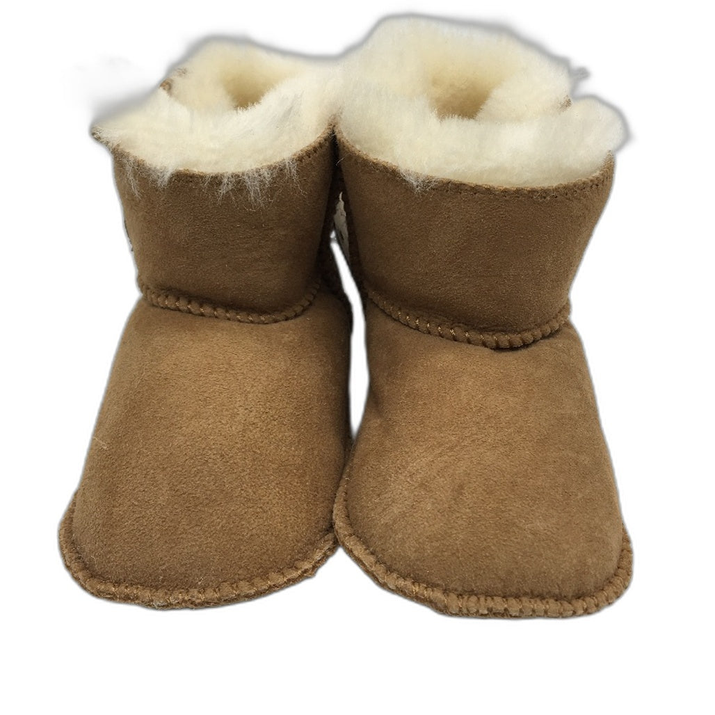 UGG Oz Shepherd Baby Toddler Chesnut Tan Sheepskin Wool Booties Size L NEW