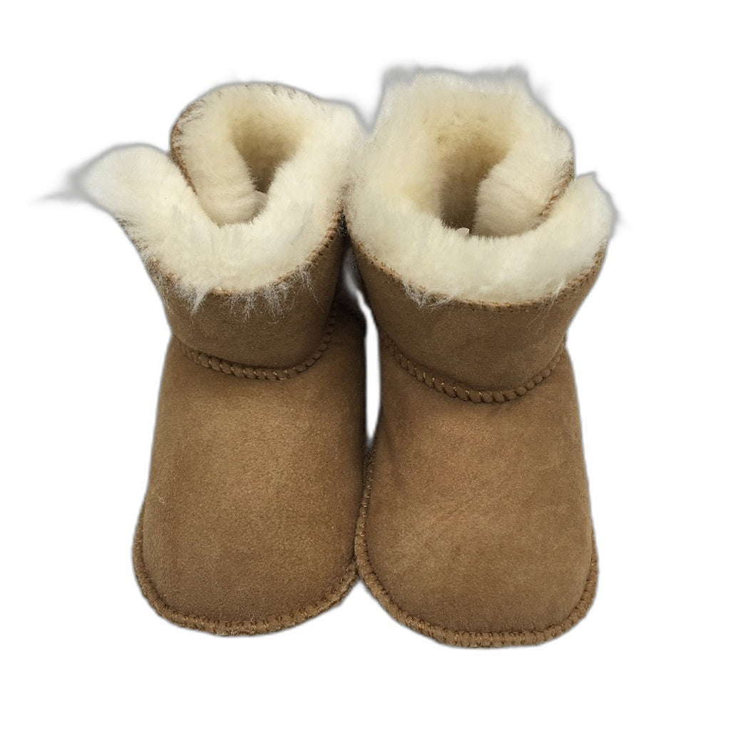 UGG Oz Shepherd Baby Toddler Chesnut Tan Sheepskin Wool Booties Size L NEW