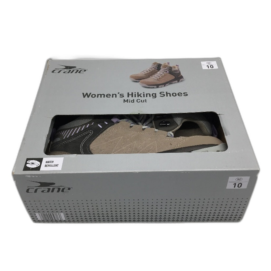 Crane Mid Cut Lace Up Brown Tan Hiking Sneaker Style Shoes Ladies Size 10 NEW