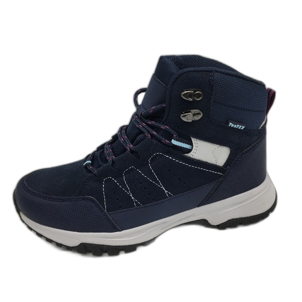 Crane Mid Cut Lace Up Navy Blue Hiking Sneaker Style Shoes Ladies Size 8 NEW