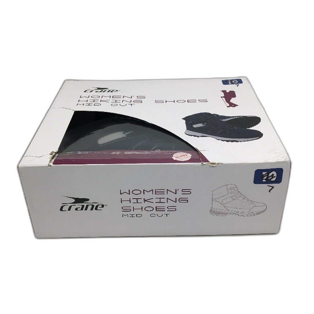 Crane Mid Cut Lace Up Navy Blue Hiking Sneaker Style Shoes Ladies Size 8 NEW