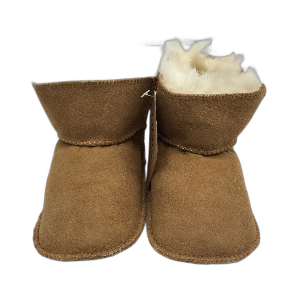 UGG Oz Shepherd Baby Toddler Chesnut Tan Sheepskin Wool Booties Size XL NEW