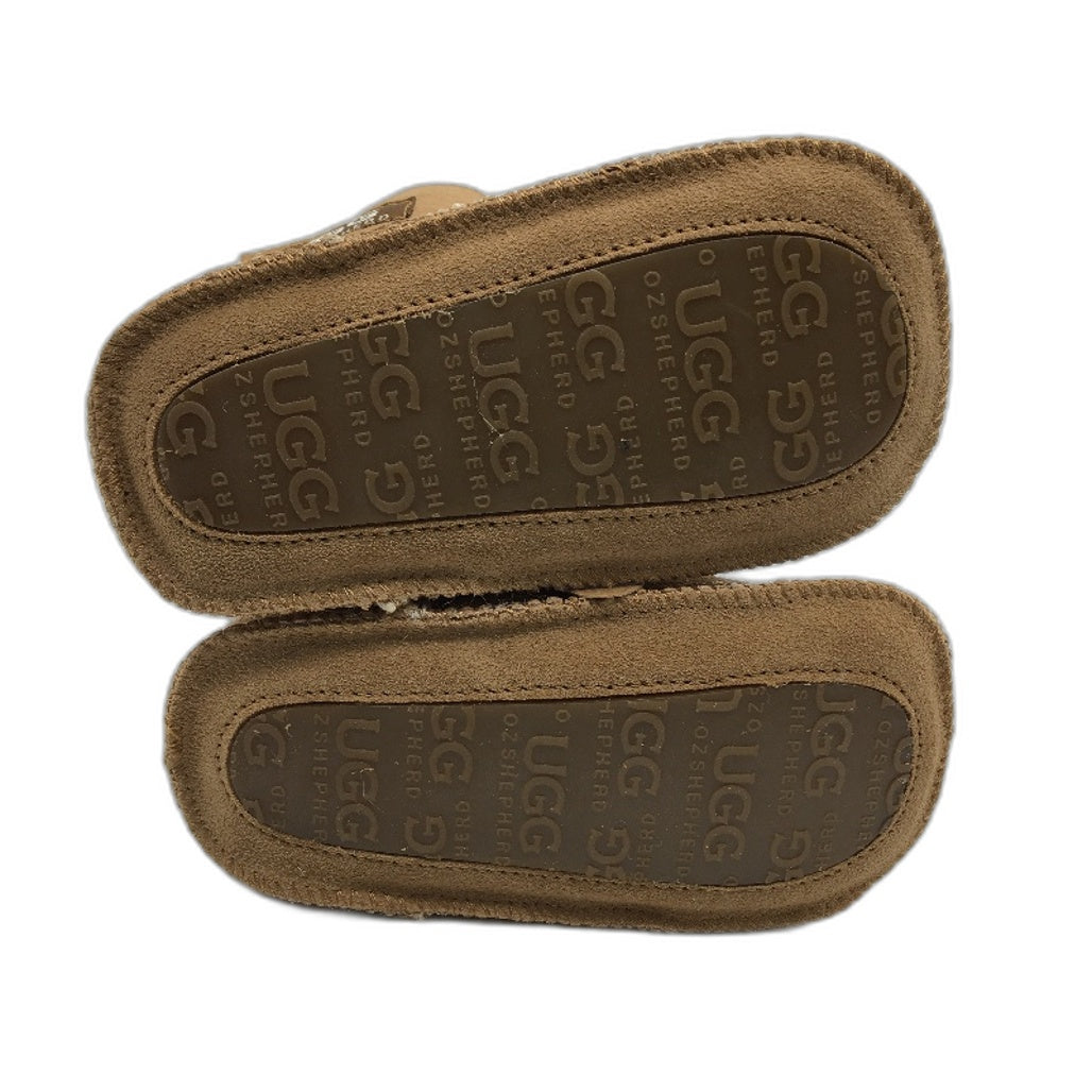 UGG Oz Shepherd Baby Toddler Chesnut Tan Sheepskin Wool Booties Size XL NEW