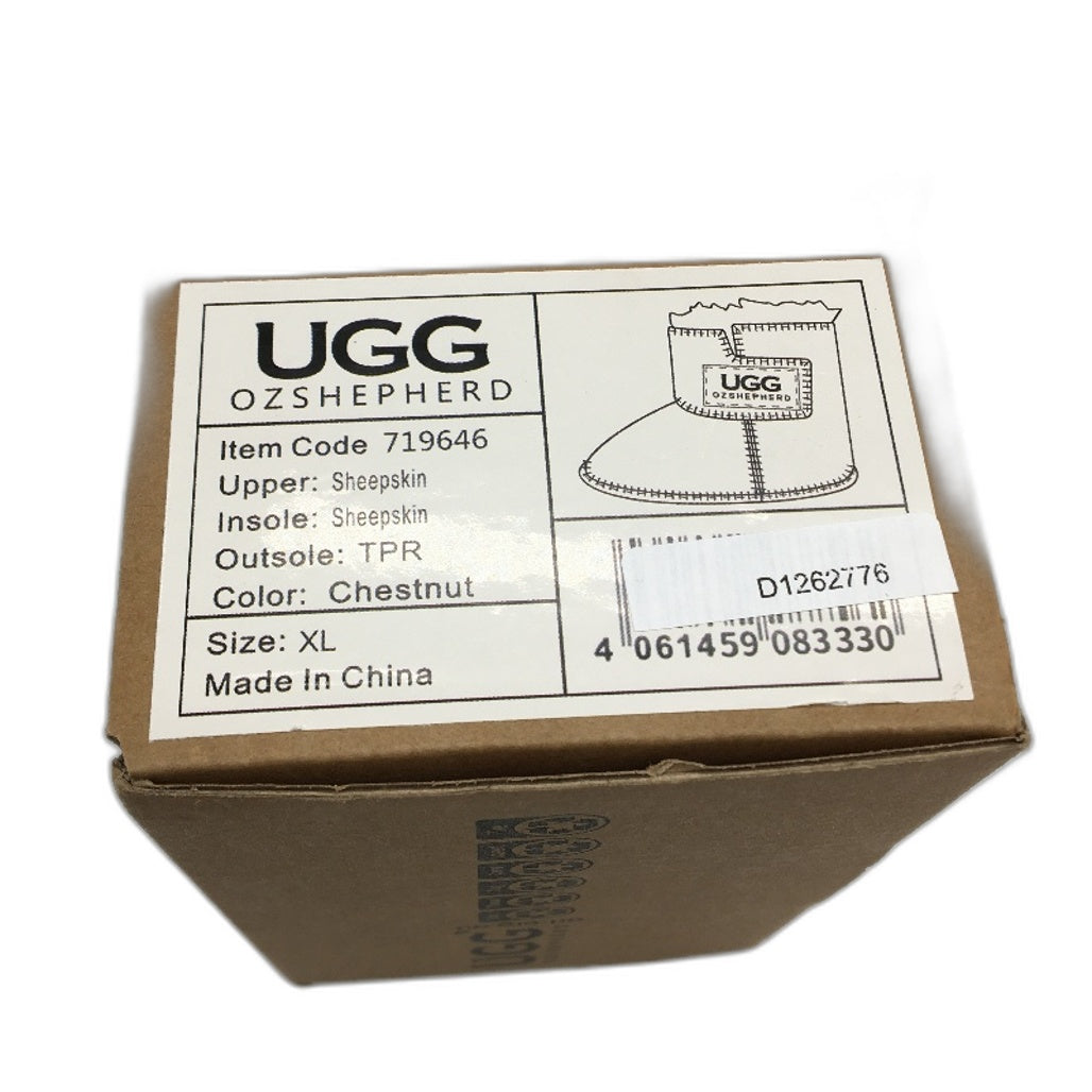 UGG Oz Shepherd Baby Toddler Chesnut Tan Sheepskin Wool Booties Size XL NEW