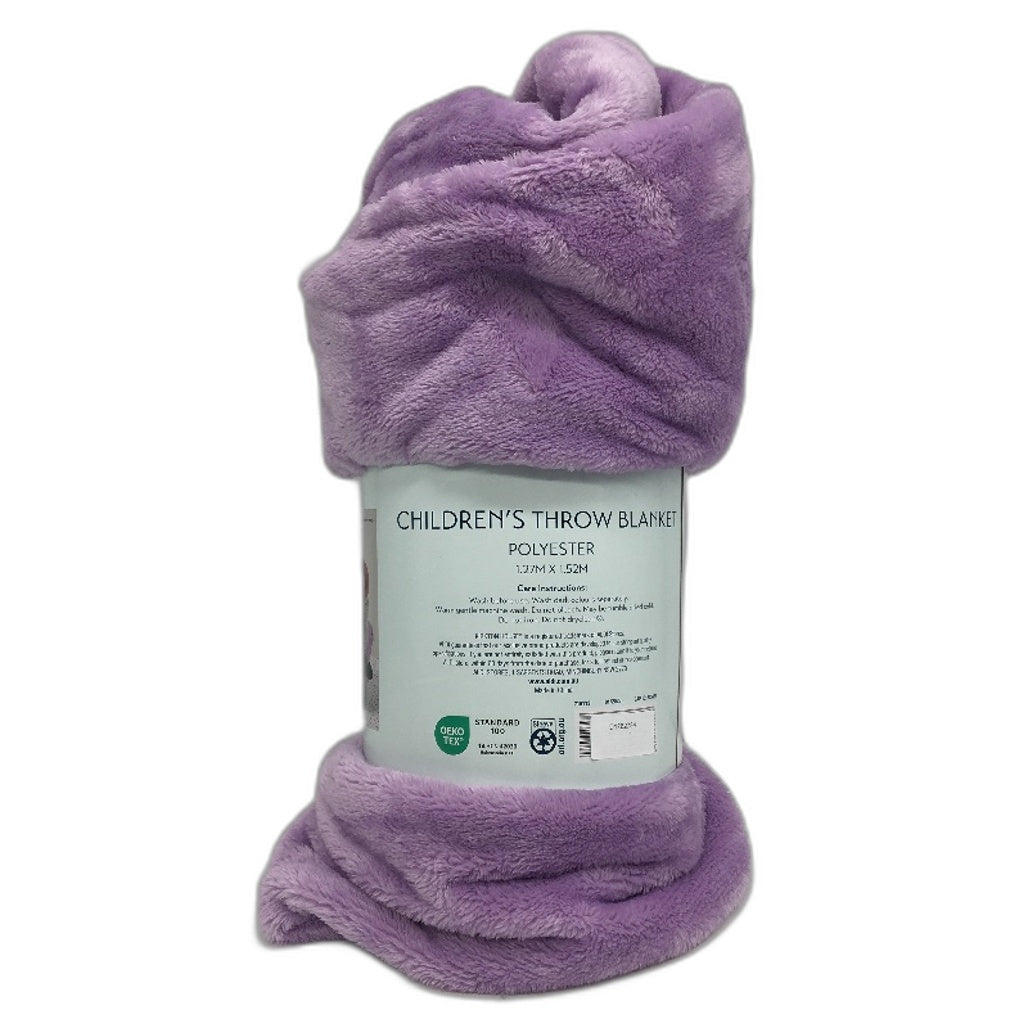 Kirkton House Super Soft Fleece Childrens Lilac Purple Throw Blanket NEW