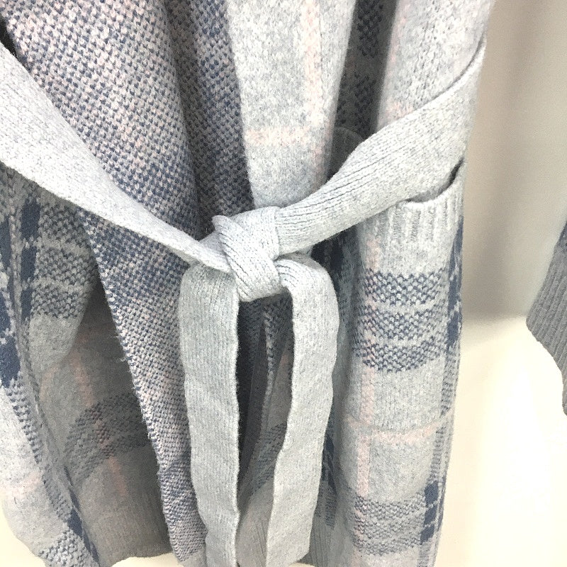 Just Jeans Alessia Collared Grey Blue Check Coatigan Ladies Size AU 10 NEW