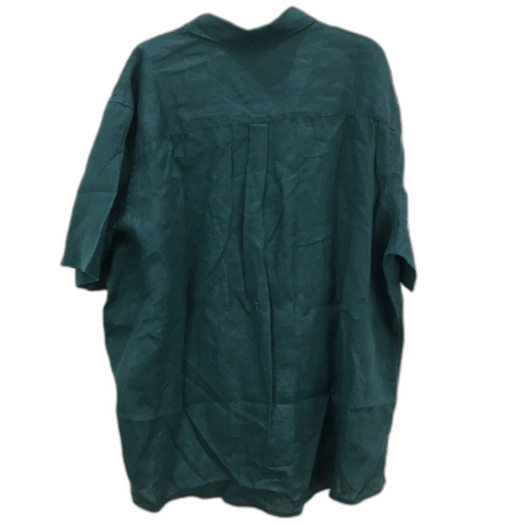 Target European Linen Teal Green Short Sleeve Button Up Shirt Mens Size 4XL NEW