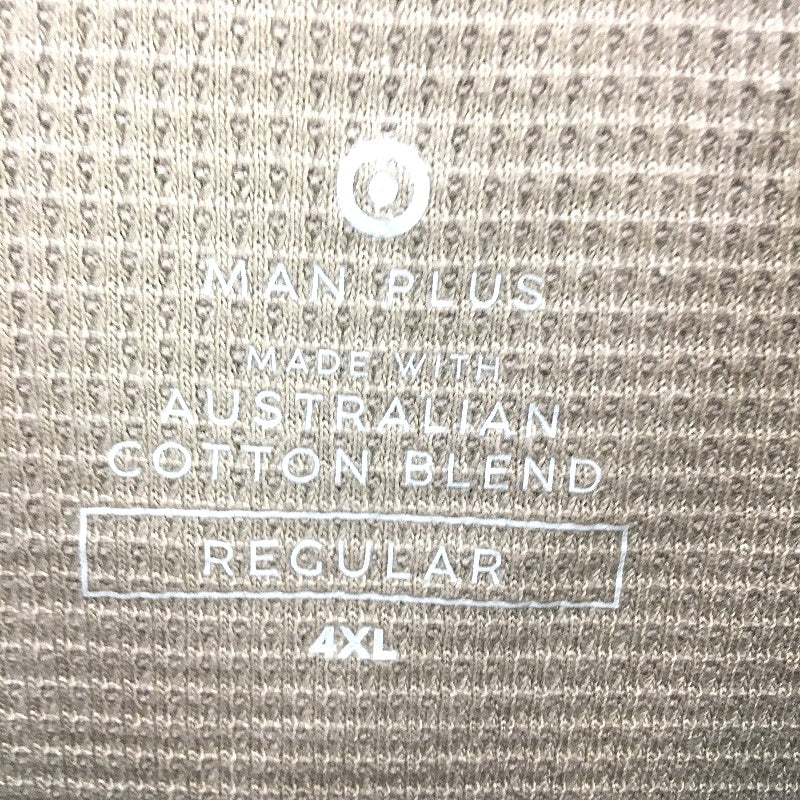 Target Australian Cotton Blend Walnut Brown Waffle Polo T-Shirt Mens Sz 4XL NEW