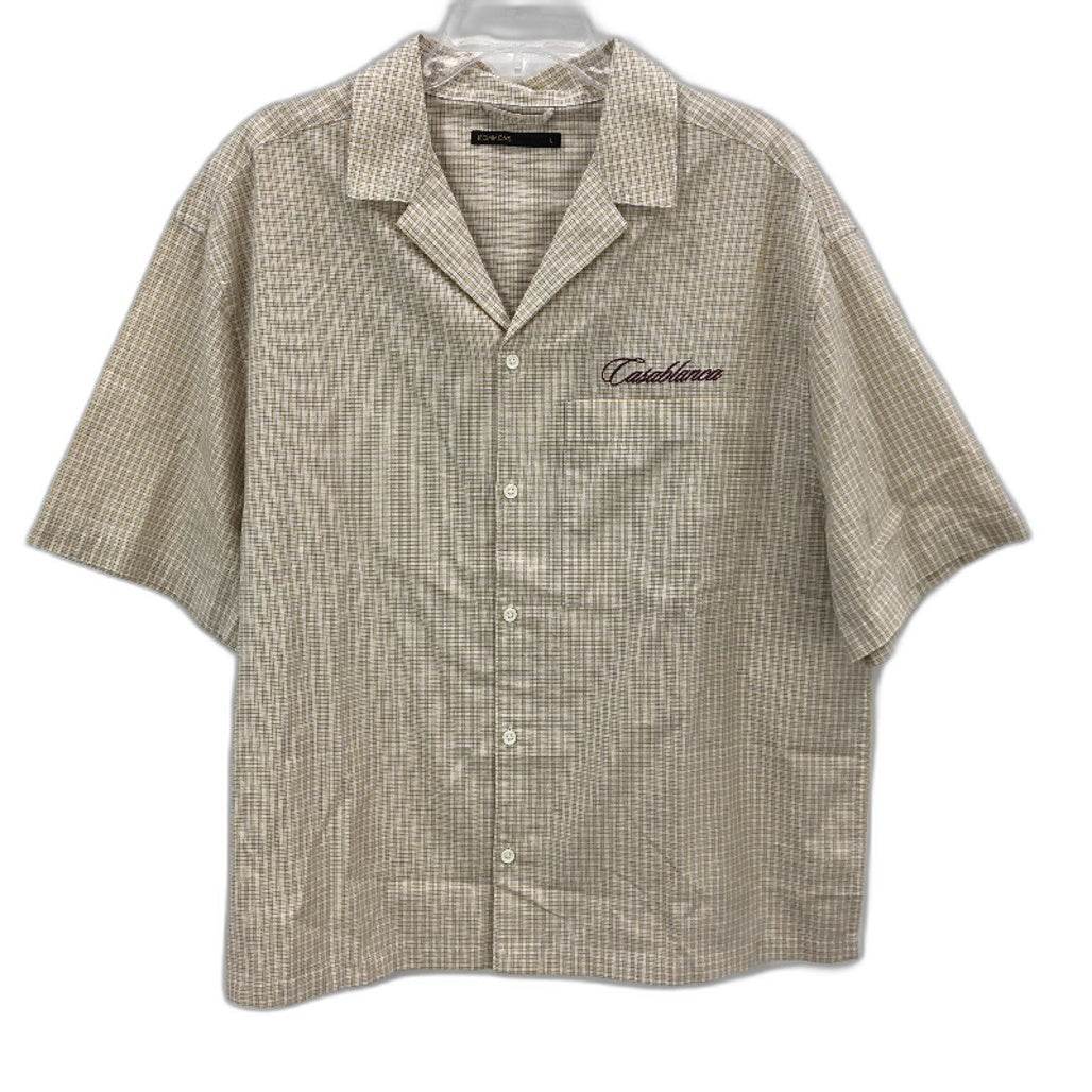 Commons Casablanca Embroidered Cotton Rich Yellow Check Mens Size Large NEW