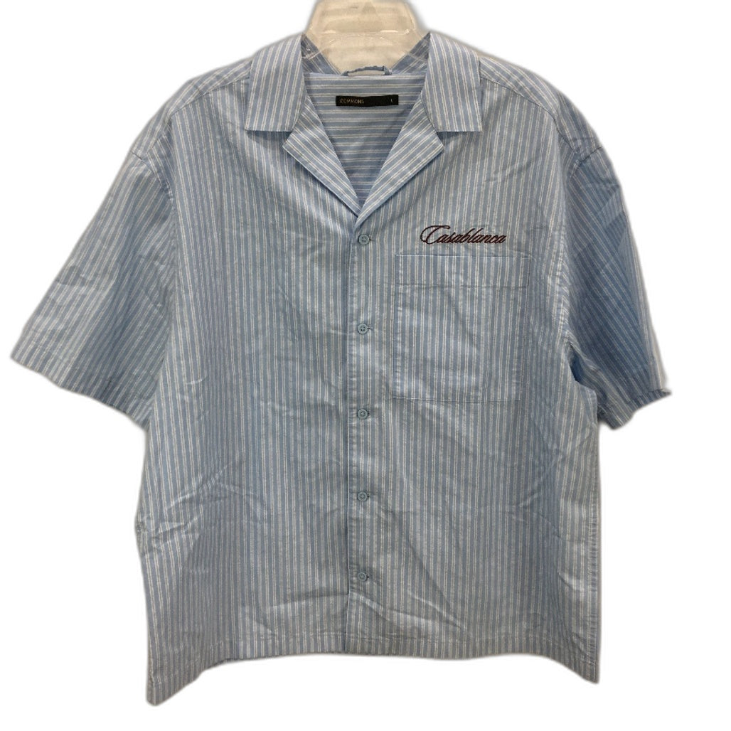 Commons Casablanca Embroidered Cotton Blue Stripe Mens Size Large NEW