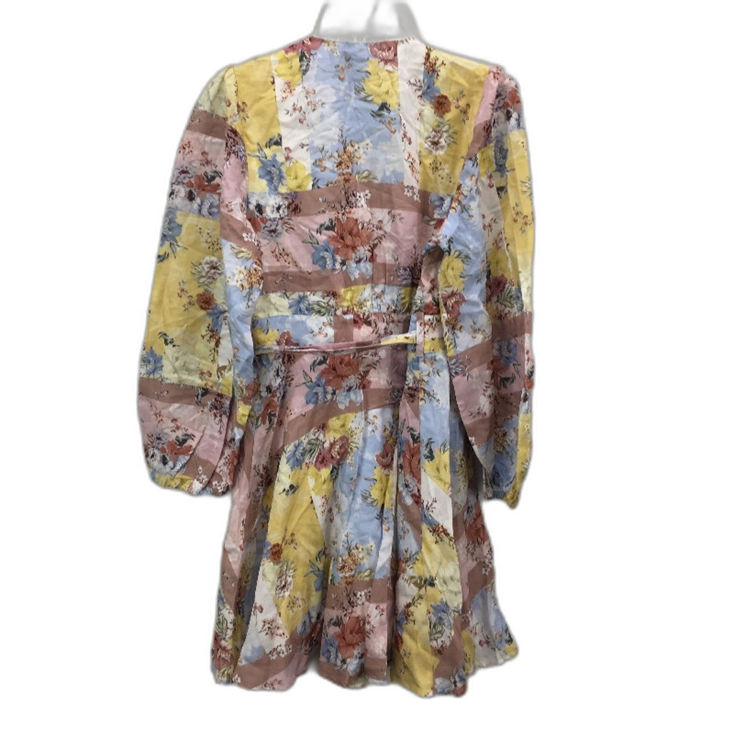 Portmans Gabby Mirage Floral Long Sleeve Wrap Mini Dress Ladies Size AU 10 NEW