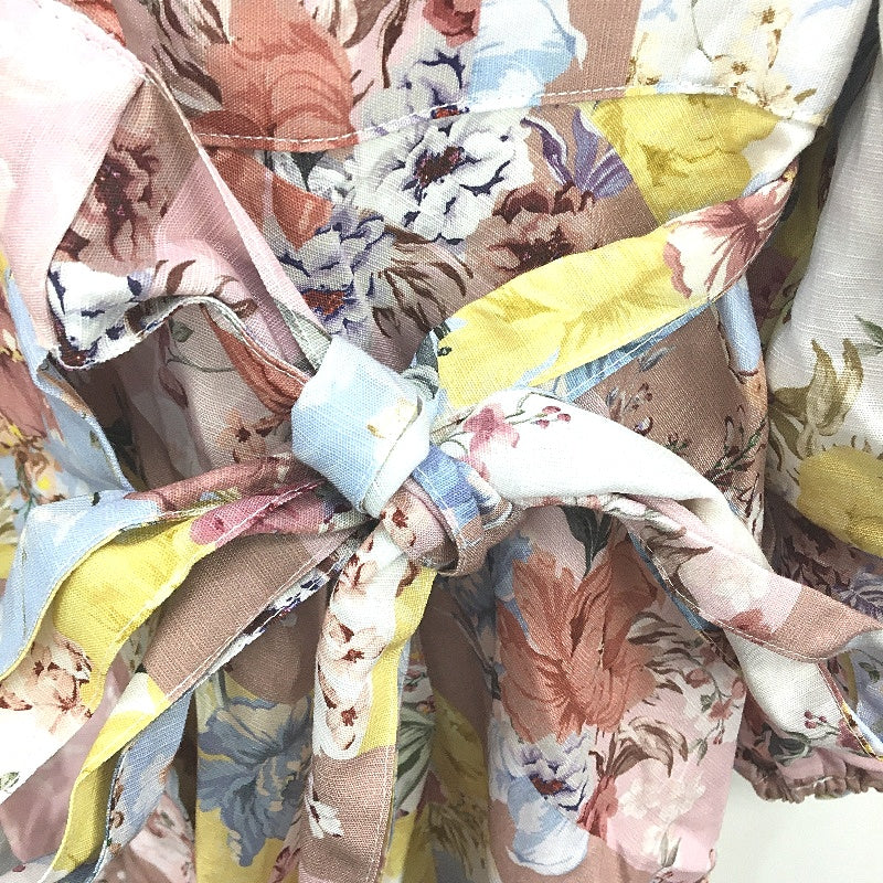 Portmans Gabby Mirage Floral Long Sleeve Wrap Mini Dress Ladies Size AU 10 NEW